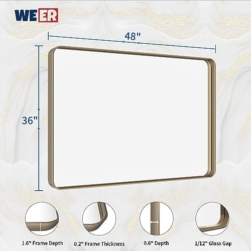 WEER Bronze Bathroom Vanity Mirror 48X36 Inch
