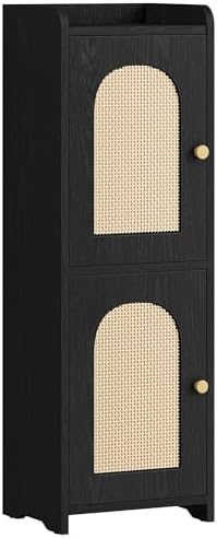 Hzuaneri Bathroom Storage Cabinet, Small Corner Floor Cabinet with 2 Doors