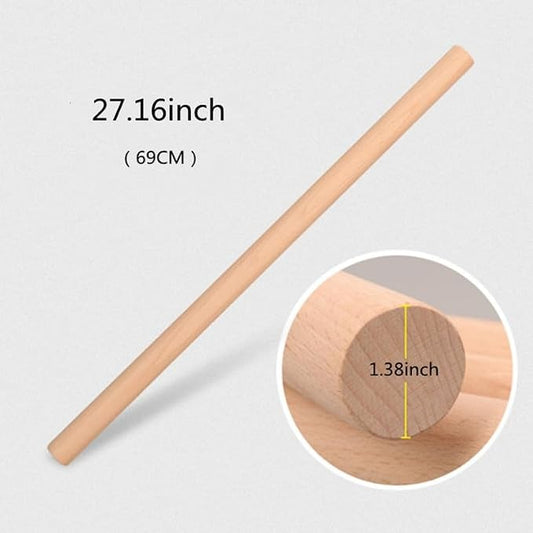 Long Rolling Pin, Baking Dough Roller for Pizza, Pie, Pasta, Bread, Pastry,Noodles(27.16×1.38inch/69×3.5cm)