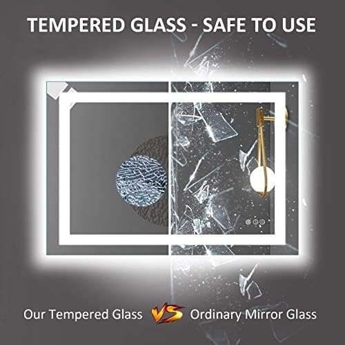 Amorho LED Bathroom Mirror 40"X32" with Front Light and Backlit