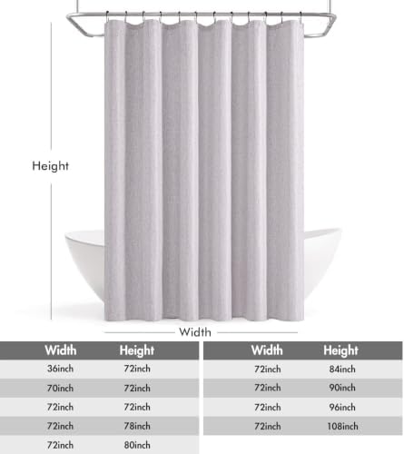 ANRODUO Lavender Linen Textured Fabric Shower Curtain Set - W72xL84