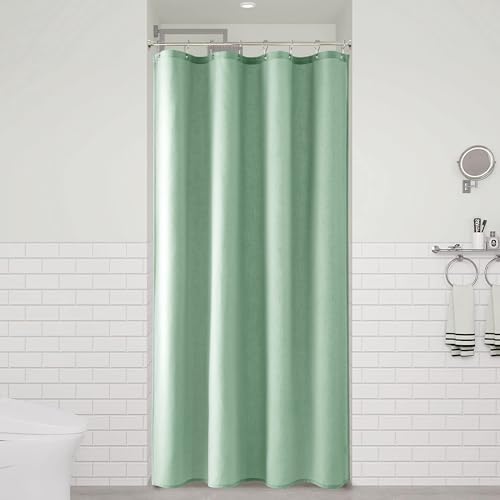 Naturoom Linen Shower Curtain 42x72 Inch for Bathroom Aqua Green 1 Panel