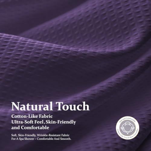 Dynamene Waffle Shower Curtain 256 GSM Heavy Duty Fabric 72"x72" Purple