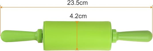 HARFINGTON Silicone Rolling Pins for Baking 9 Inch Non Stick Rolling Pin Small Roller Playdough Rolling Pins for Dough Pizza Pastry Fondant Kitchen, Green
