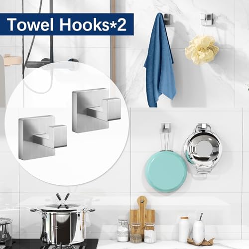 Gypie 16Inch Bathroom Accessory Set Wall Mounted, Brushed Nickel 5-Pieces