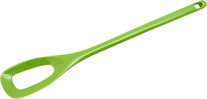 Hutzler 12-inch Melamine Blending / Mixing Spoon with Hole, Green