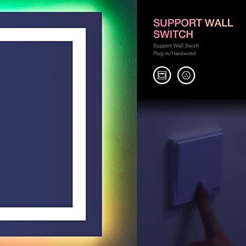 LOAAO 60"X30" RGB LED Bathroom Mirror with Lights, UL Listed