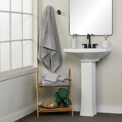 SKL Home CloudSoft Washcloth Set, 4-Piece, 100% Cotton Luxury, Gray