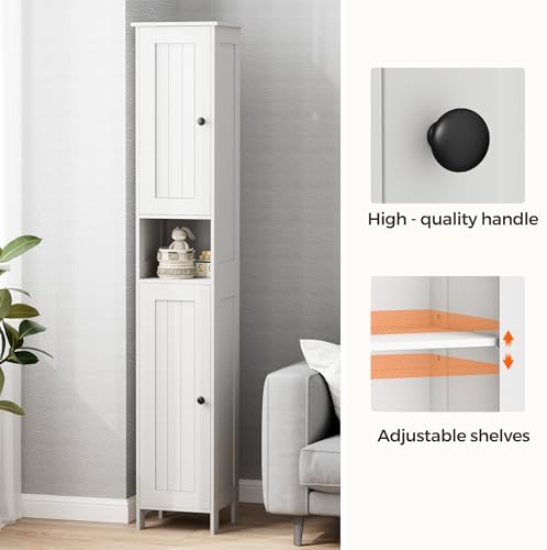 Homleke Tall Bathroom Storage Cabinet with 2 Doors, Slim Bathroom Cabinet