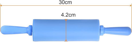 HARFINGTON Silicone Rolling Pins for Baking 12 Inch Non Stick Rolling Pin Small Roller Playdough Rolling Pins for Dough Pizza Pastry Fondant Kitchen, Blue