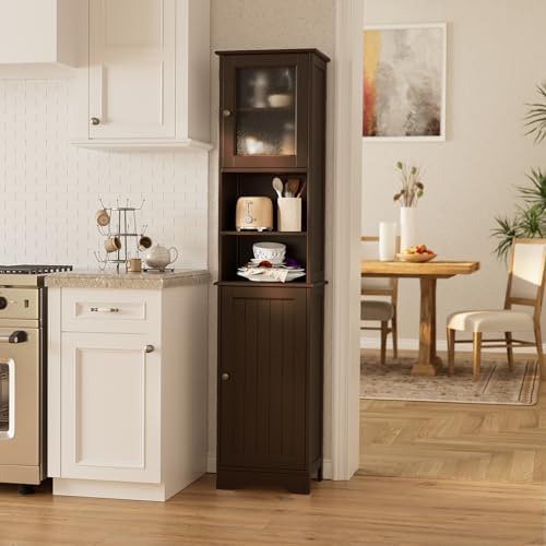 Gizoon Tall Bathroom Storage Cabinet with Adjustable Shelves