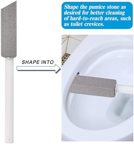 5 Packs Pumice Cleaning Stone with Extra Long Handle, Pumice Stone for Toilet Bowl Clean for Cleaning Toilets, Bathtubs, Grills, Swimming Pools, Sinks