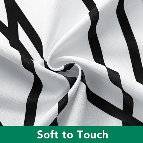 Fabric Modern Shower Curtain-Black and White Shower Curtains for Bathroom