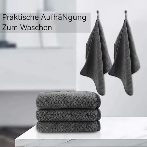 KinHwa Hand Towels for Bathroom, Microfiber Face Towels, 11x20 Inch, 6 Pack