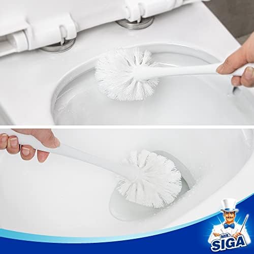 MR.SIGA Toilet Plunger and Bowl Brush Combo for Bathroom Cleaning, White (Pack of 12)