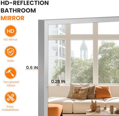 Bathroom Vanity Mirror for Wall, 30"x36" Bathroom Mirror for Over Sink