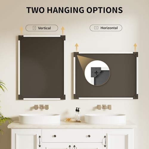 Oak Wood Effect Framed Wall Mirror, 30x36 Rectangle Mirror