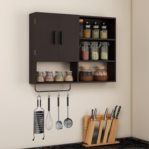 Bathroom Wall Cabinet, Medicine Cabinet with 2 Doors, Espresso