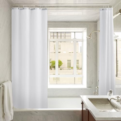 Nasitos Fabric Shower Curtain Liners with Magnets 2 Pcs 36X72 Inch White