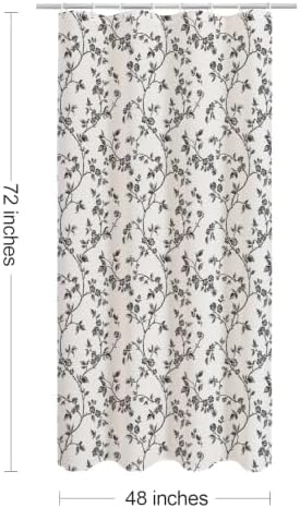 MitoVilla Small Stall Cotton Floral Shower Curtain for Bathroom,48 x 72