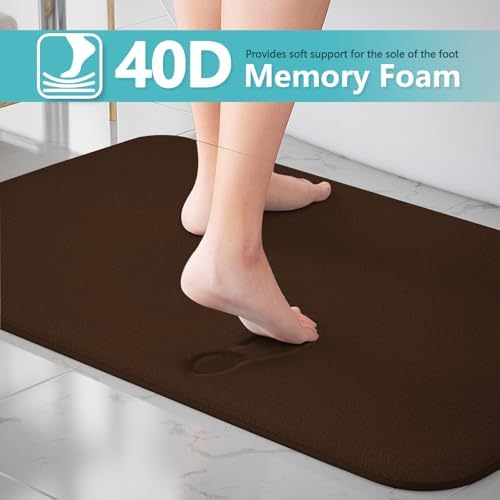 RUN HELIX Bathroom Rugs Sets 3 Piece, Soft Absorbent Memory Foam Bath Mats Set, Dry Fast Bath Mat, Machine Washable Bath Rug Set for Bathroom (Chocolate)