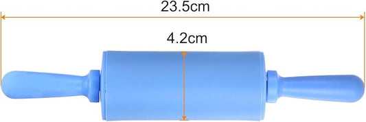 HARFINGTON Silicone Rolling Pins for Baking 9 Inch Non Stick Rolling Pin Small Roller Playdough Rolling Pins for Dough Pizza Pastry Fondant Kitchen, Blue