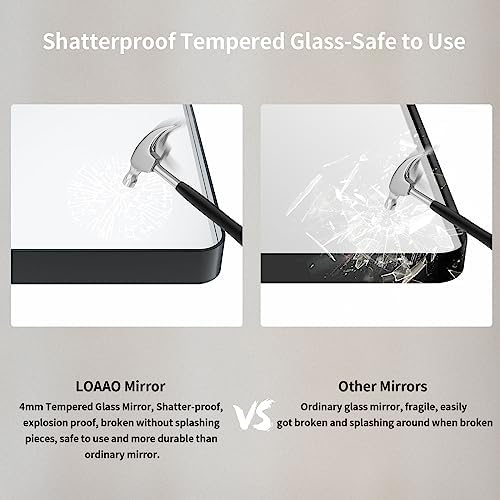 LOAAO 84x32 Inch Black Bathroom Mirror Metal Framed