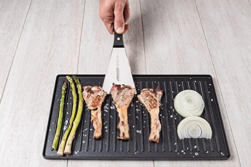 Arcos Universal Series Black Spatula - Nitrum Stainless Steel Blade 5"x3.5" - Polyoxymethylene Handle - Resistant to High/Low Temps (-40ºC to 150ºC) - Stainless Steel Riv