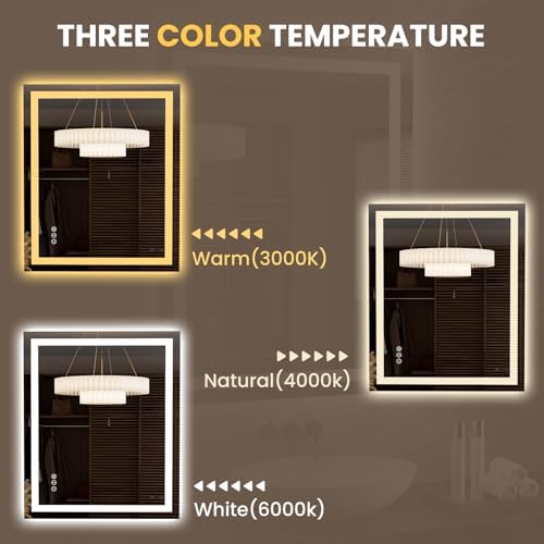 LOAAO 35.4"x29.9" LED Bathroom Mirror with Lights, UL Listed