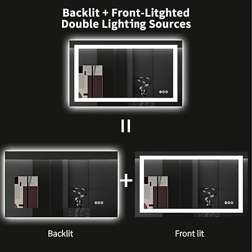 LOAAO 40"X24" LED Bathroom Mirror with Lights, UL Listed