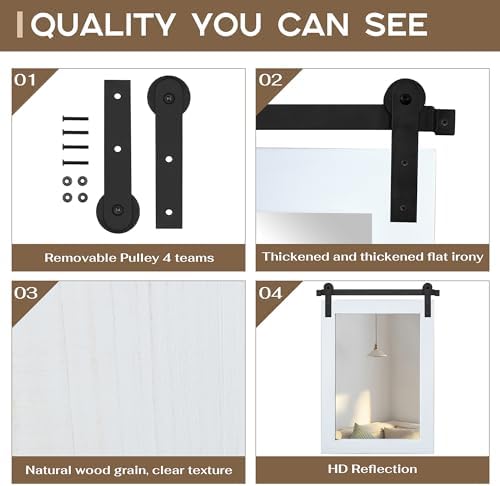 COGOOD Farmhouse Bathroom Mirrors for Over Sink - 30 x 22 Pure White