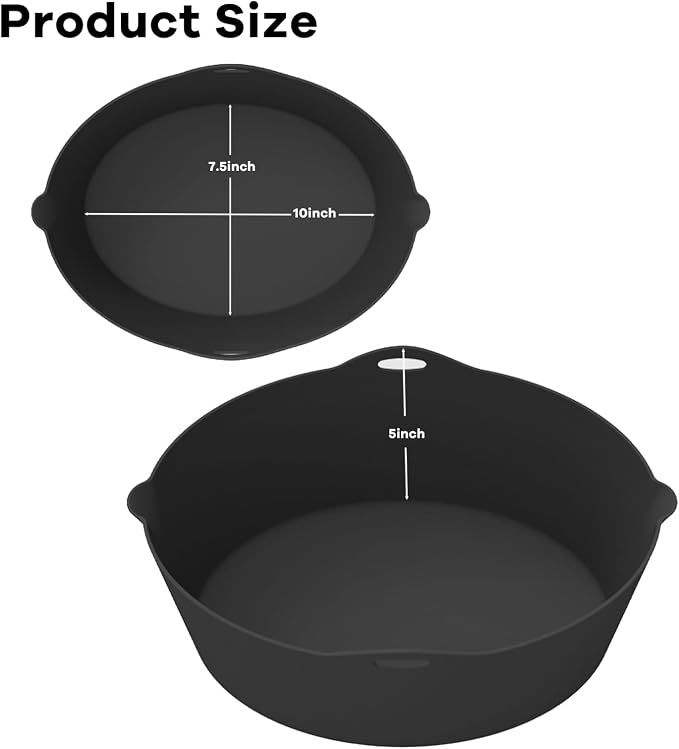 Silicone Liners Fit for Crock Pots/Slow Cookers 7-8 Quart, Slow Cooker Divider Insert Compatible for Crockpot Liner, Reusable/BPA Free/Leakproof/Cooking Accessories for Oval Crockpots
