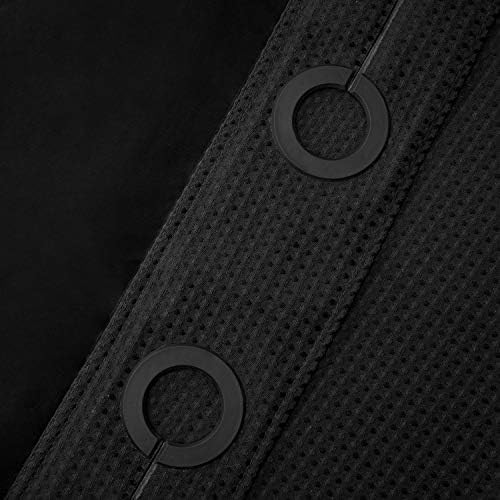 RiverDream Heavyweight Waffle No Hook Shower Curtain with Liner,Black,36x74
