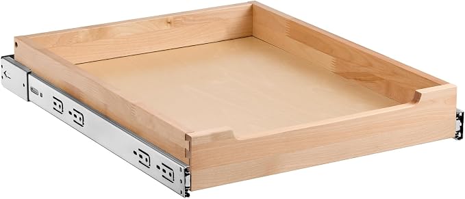 VEVOR Pull Out Cabinet Organizer, 17"W x 21"D Cabinet Drawer, Soft Close Slide out Shelf, Heavy-Duty Sliding Wood Drawer, Bottom Mount Size(17.5"W x 23"D)and Side Mount Size(18"W x 23"D)