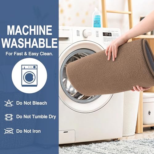 OLANLY Memory Foam Bathroom Runner Rugs 44x24, Absorbent Long Mat, Mocha