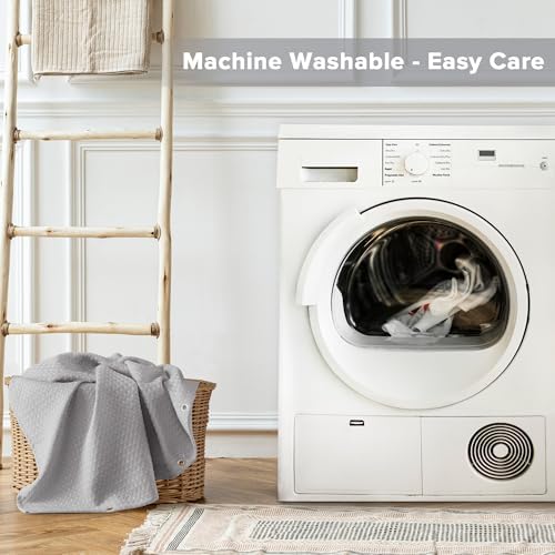 Madison Park Arbor Waffle Shower Curtain for Bathroom, 72 x 72, Grey Solid