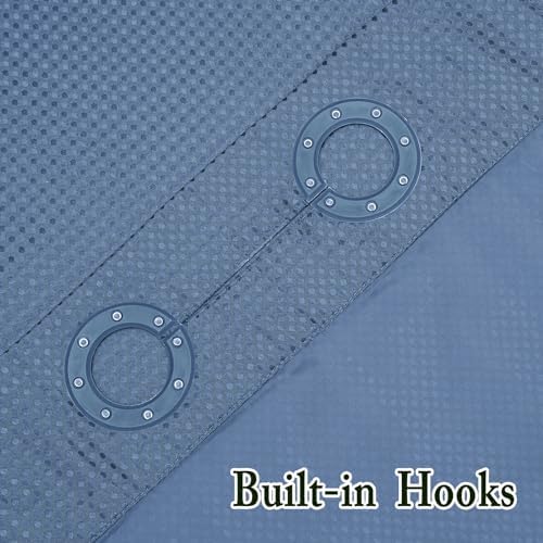 Gibelle No Hook Cloth Moonlight Blue Shower Curtain with Liner, 36x74