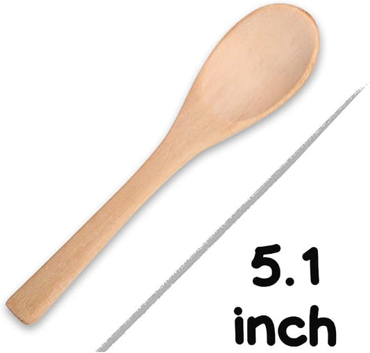 HANSGO Small Wooden Spoons, 6PCS Christmas Small Soup Spoons with Snowflake Pattern for Coffee Tea Jam Honey Spices, Restaurant Decoration, Kitchen Stocking Stuffers