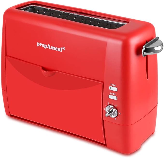 Long Slot Toaster 2 Slice Toaster with 6 Shade Settings, Bagel/Cancel, Extra Wide Slots, Removable Crumb Tray, for Bagels, Waffles, Breads, Puff Pastry, Snacks (2-Slice, Red)