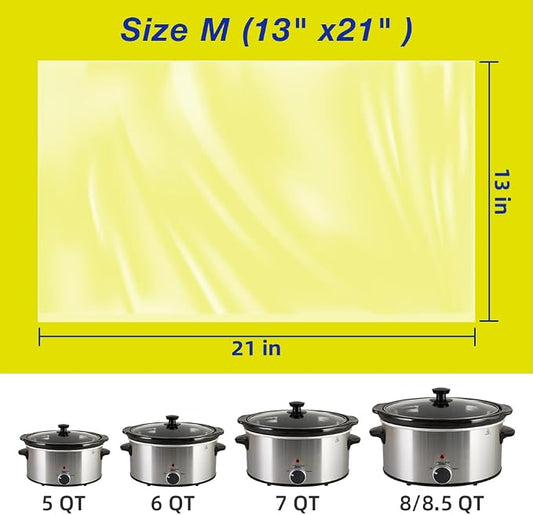 Slow Cooker Liners,3-8 Quart Cooking Bags Large Size 13"x 21", Disposable Slow Cooker Bags Oval For Crock Pot 20PCS