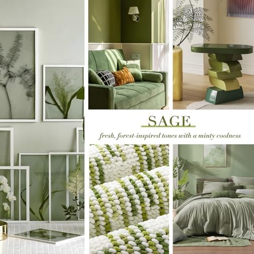 BSICPRO Bathroom Rugs Sets 2 Piece, Modern Bath Mat 20"x32"+16"x24", Sage