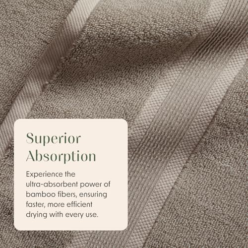 Luxury Bamboo Rayon Oversized Bath Towel Set | 2-Pack | Ultra Soft | Brown