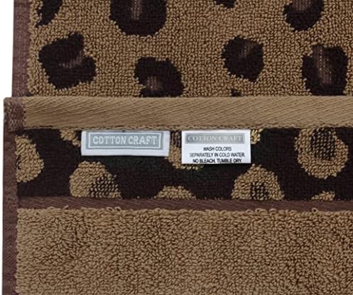 COTTON CRAFT Wash Cloth - 12 Pack 100% Cotton Soft Animal Print Washcloths