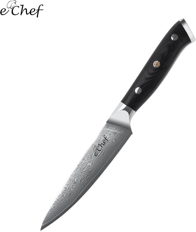 5-inch Peeler, Professional Kitchen Knife, 67-layer Damascus VG-10 Steel Core, Wood Grain G10 Handle, Comes with Gift Box(5-inch Multipurpose Knife)