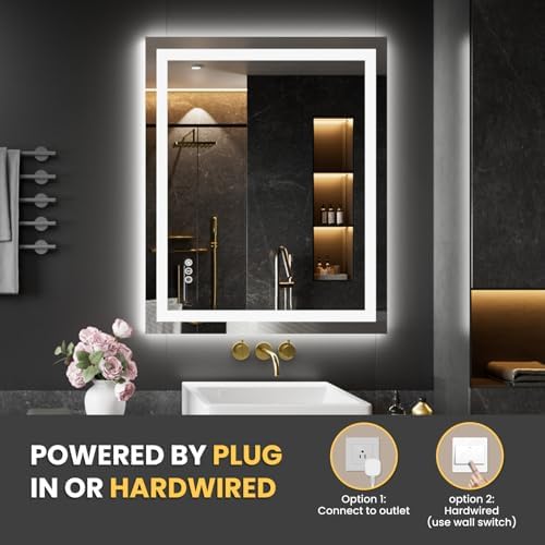 LOAAO 28"X36" LED Bathroom Mirror with Lights, UL Listed