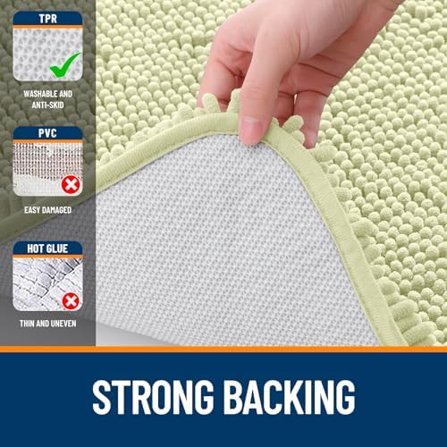 OLANLY Bathroom Runner Rugs 47x24, Extra Soft Absorbent Chenille Bath Rugs