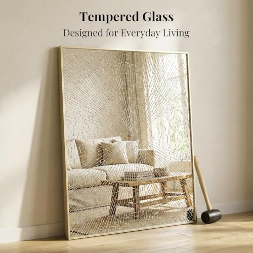 40"x30" Satin Gold Framed Rectangle Bathroom Vanity Wall Mirror