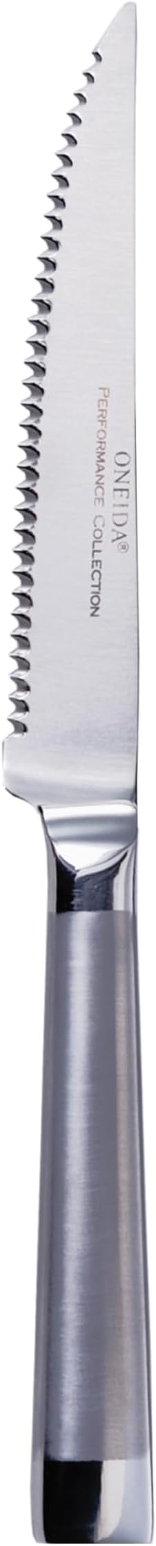 Oneida Preferred Stainless Steel Steak Knives Set of 4 – Durable Dining Cutlery with Sharp Serrated Blades, Metallic Finish