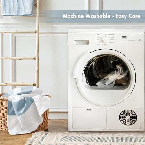 Madison Park Spa Waffle Weave Long Shower Curtain, 72 x 78, Blue