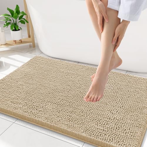 Smiry Bathroom Rugs 32X20, Luxury Chenille Extra Soft Absorbent Bath Mat